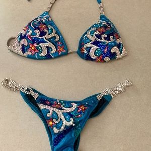 Custom Designed Blue Scrunch Butt Bikini